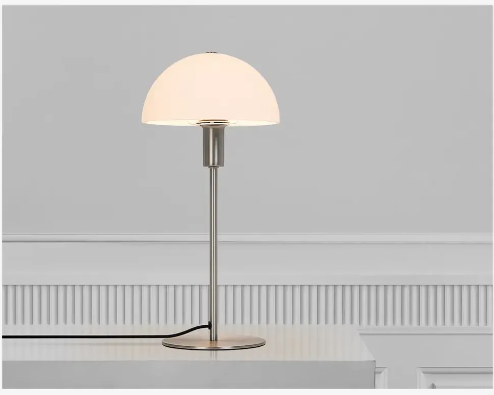 Bordlampe Ellen Opal/stål H.41,5 cm
