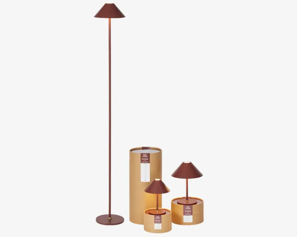 Bordlampe Hygge rødbrun H. 25 cm