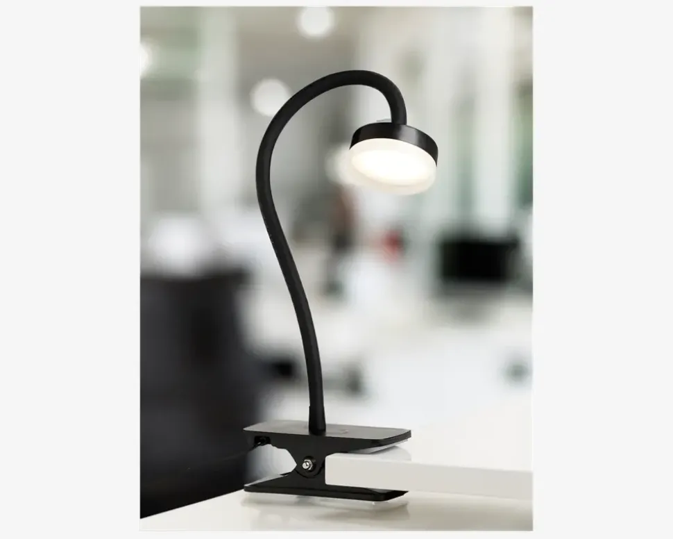Bordlampe Med Klemme Tulip Sort H.30,5 cm