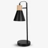 Bordlampe Sort/Træ H.44 cm