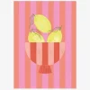 Bowl of lemons pink 30x40 cm
