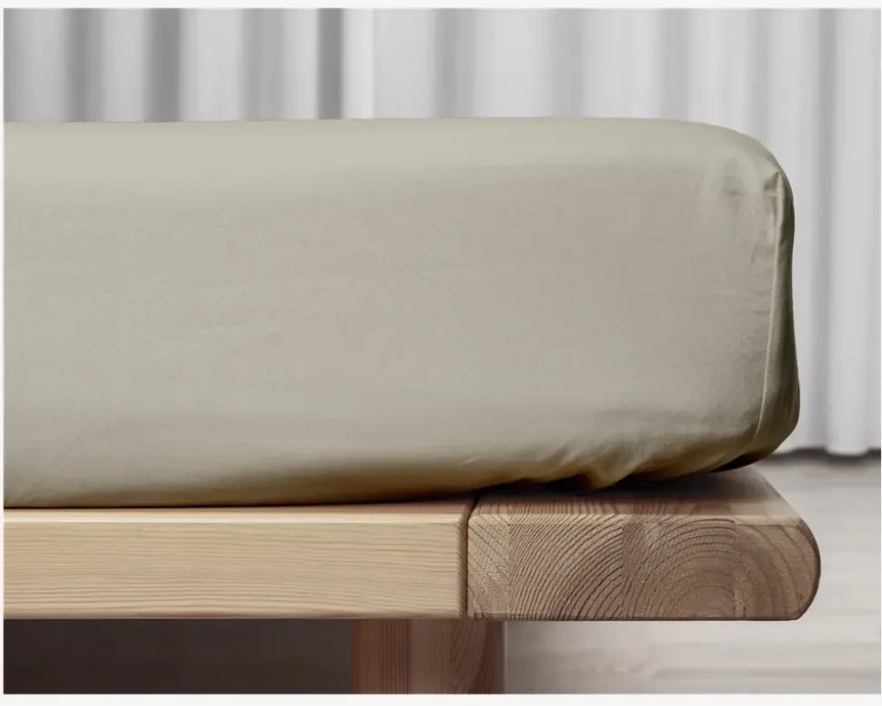 Boxlagen Percale Sand 90x200 cm