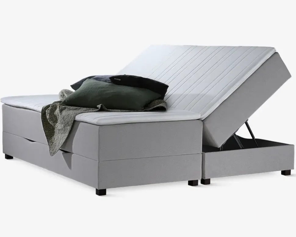 Boxmadras med magasin 180 x 200 cm beige