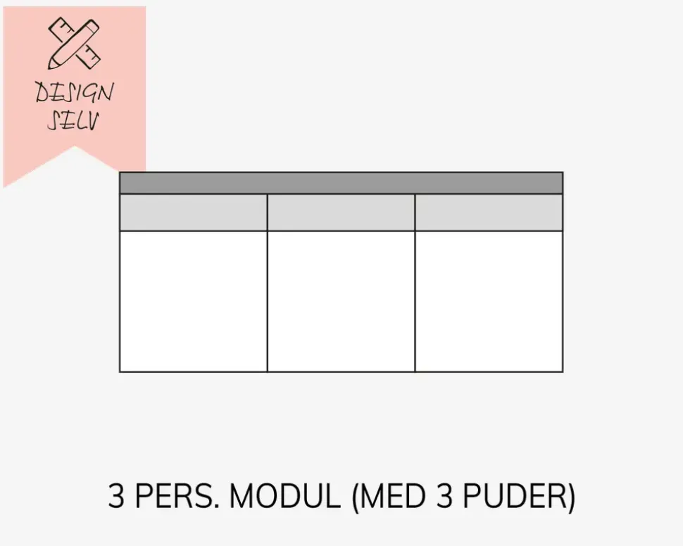 Choise Living 3 Pers. Modul m/3 Puder Stof gr. 1