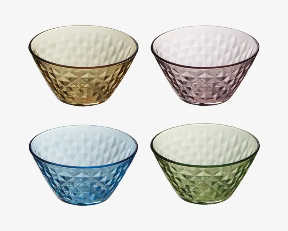 Farvede Skåle Mosaic 4pk Ø.12cm