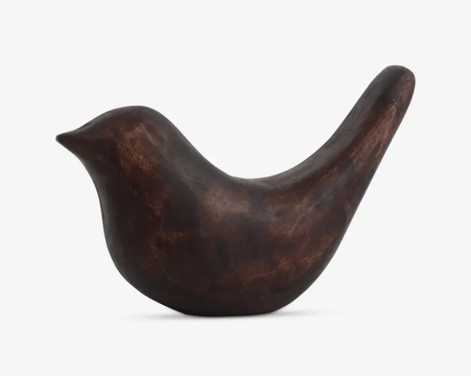 Figur fugl valnød H.12,5 cm