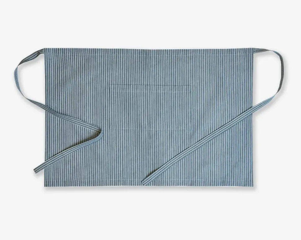 Forklæde med lomme blå/hvid 58x85 cm
