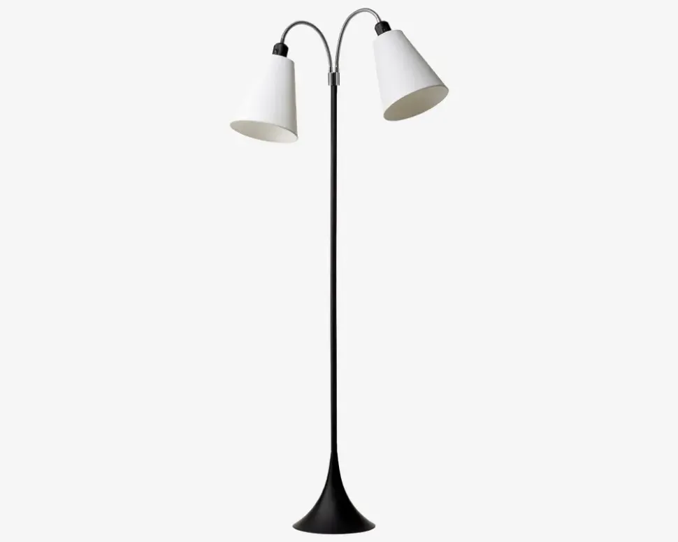 Gulvlampe fodgænger sort u/skærme H.135 cm