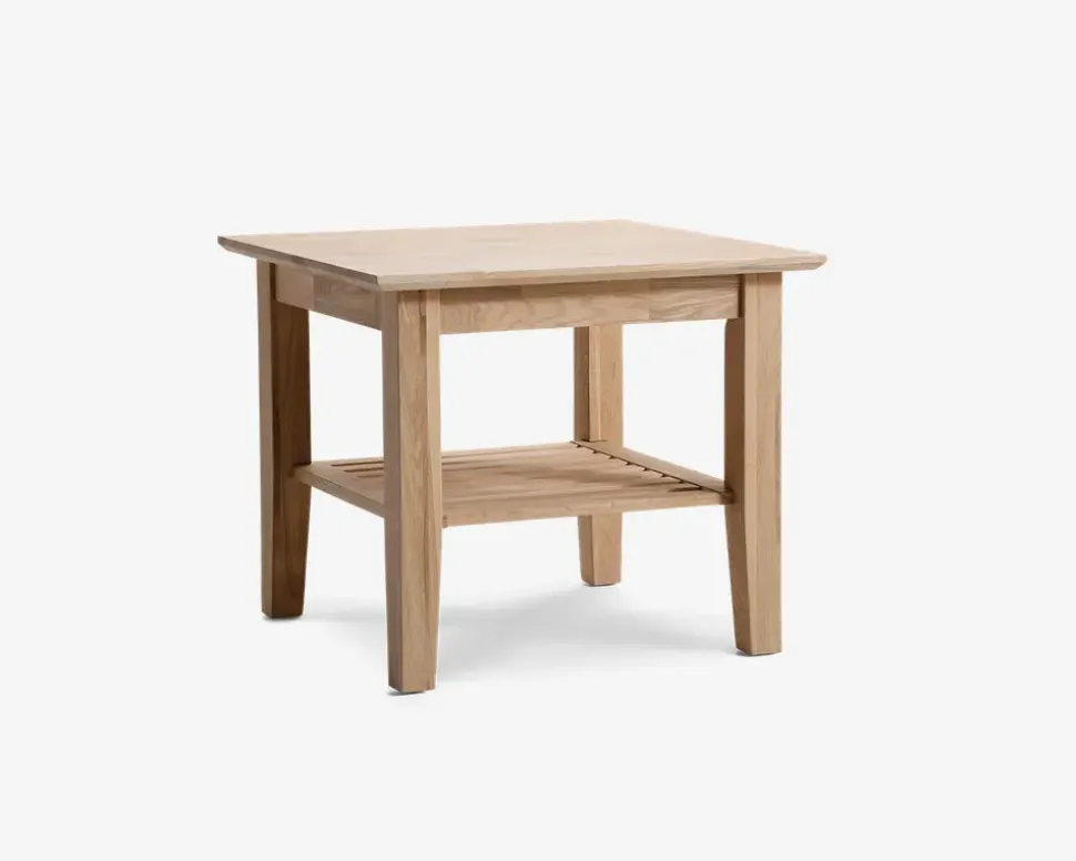 Hjørnebord massiv eg 60x60 cm