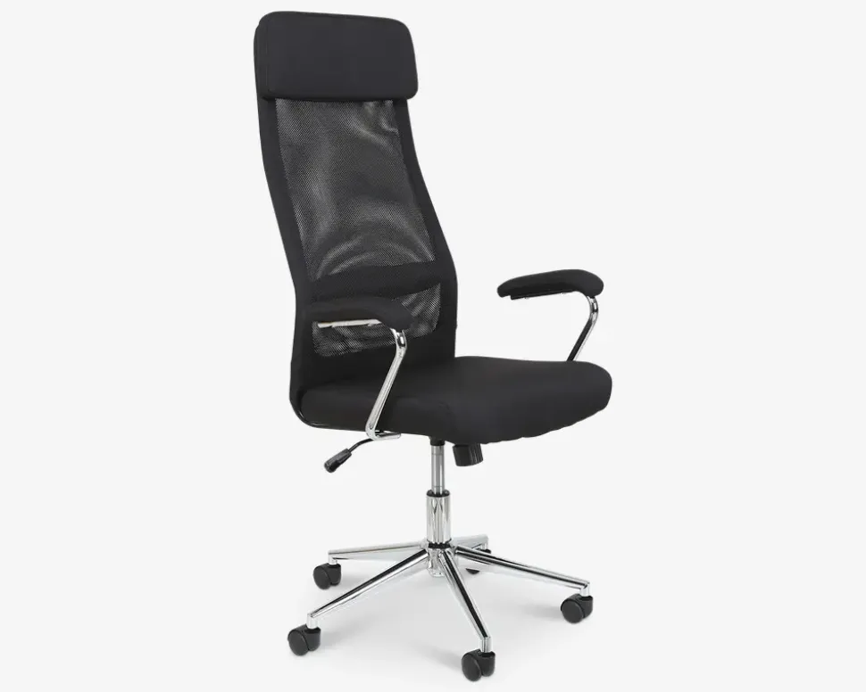 Kontorstol Sort Mesh/Krom Fod