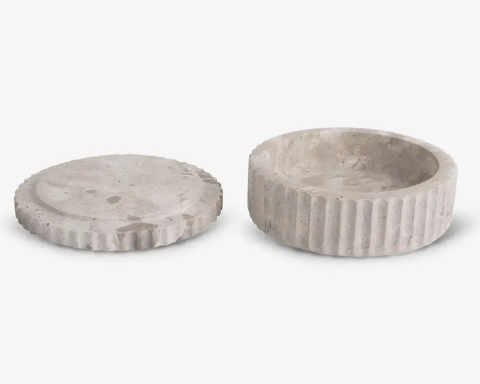 Krukke m/låg brun marmor Ø.15 cm