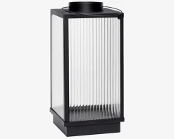 Lanterne Metal/Glas Sort H.35cm