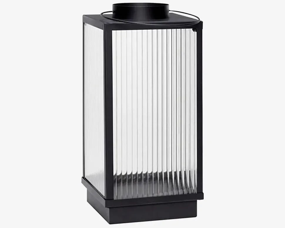 Lanterne Metal/Glas Sort H.35cm