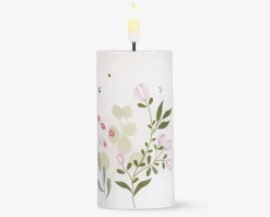 LED lys voks 3 stk. grøn blomster
