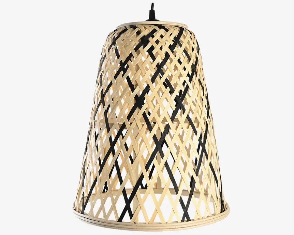 Loftlampe bambus 2 ass farver Ø.30 cm