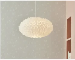 Loftlampe Villo Hvid Chiffon Ø.30 cm