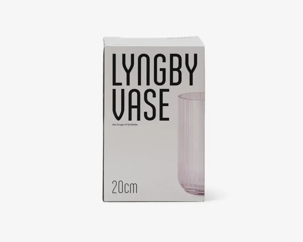 Lyngby vase glas pink H.20 cm