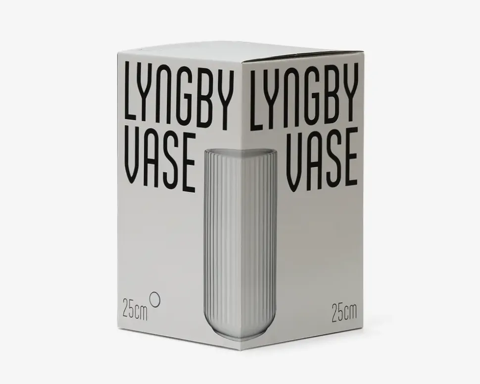 Lyngby vase porcelæn hvid H.25 cm