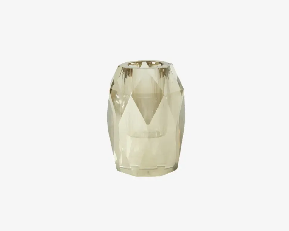 Lysestage Diamant Champagnefarvet H.7 cm