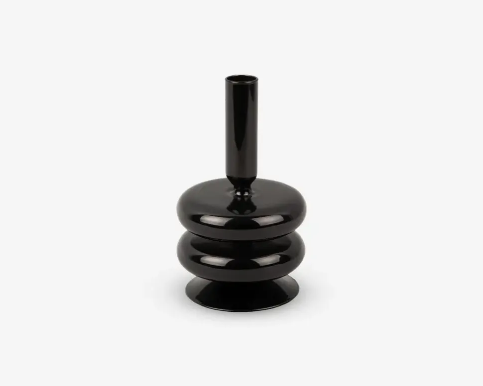 Lysestage double bubble sort H.17 cm