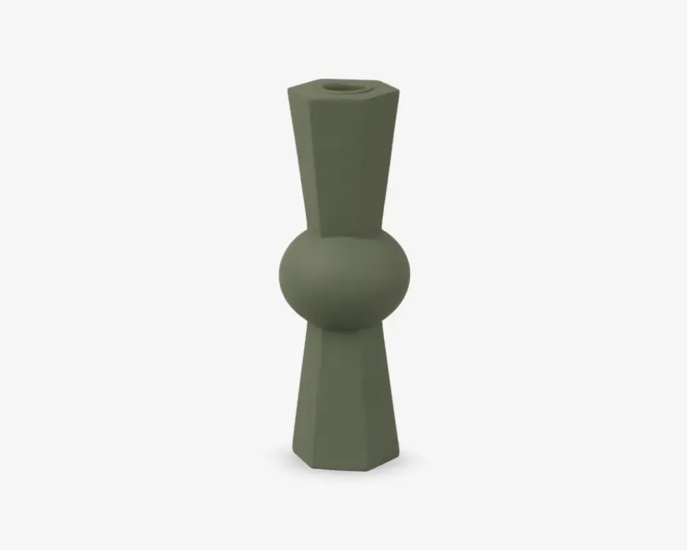 Lysestage Geo Count grøn H.20 cm