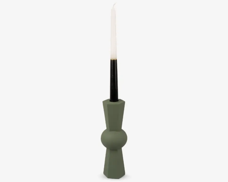 Lysestage Geo Count grøn H.20 cm