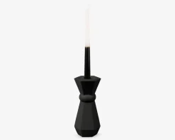 Lysestage Geo Queen sort H.17 cm
