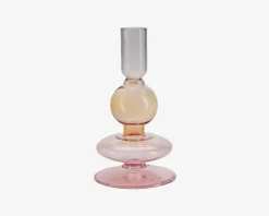 Lysestage Pink/Gylden H.16cm