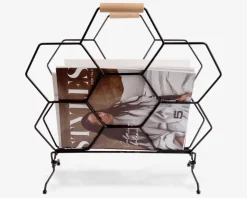 Magasinholder Honeycomb sort H.45 cm