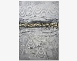 Maleri abstrakt hvid/guld 80x120 cm