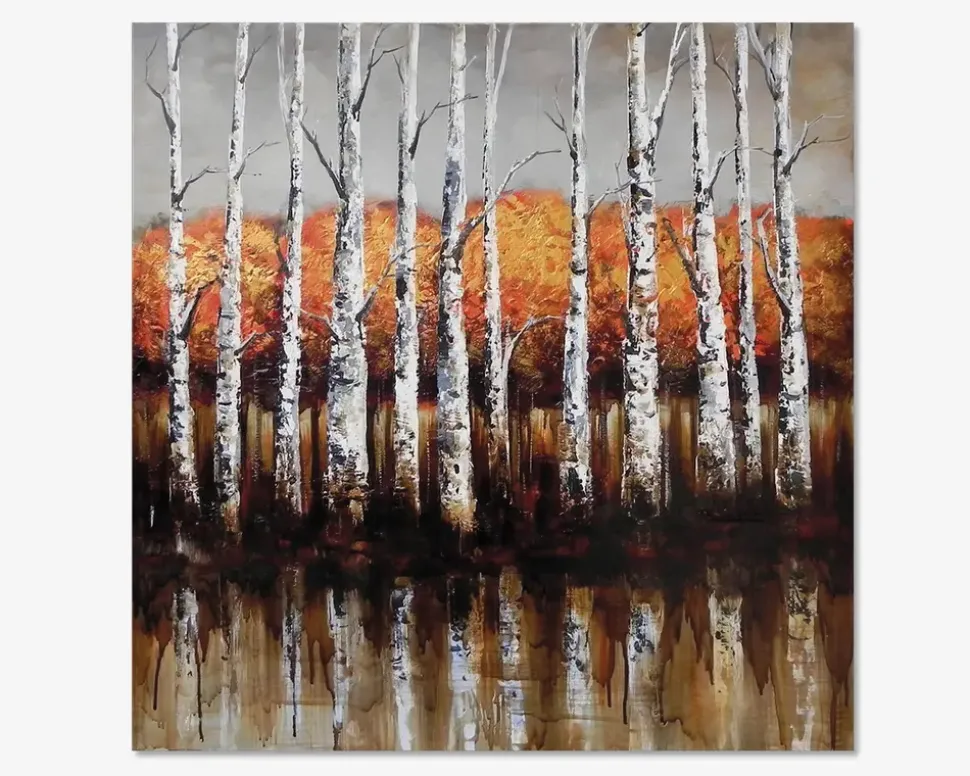 Maleri birketræer 100x100 cm