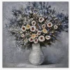 Maleri blomster vase 80x80 cm