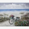 Maleri hav/cykel 80x120 cm