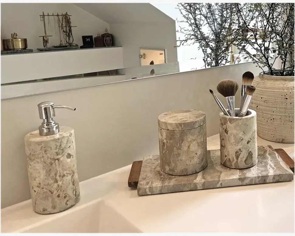 Marmor Krukke Med Låg Sand H.11