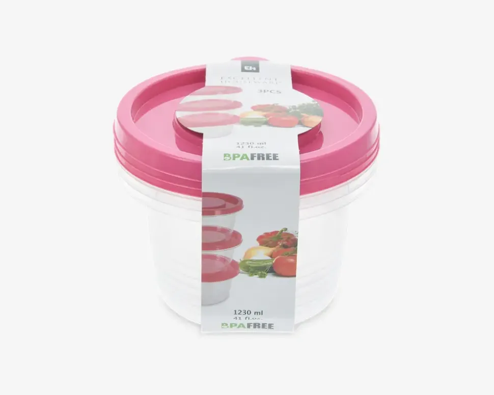 Opbevaringsboks Pink Sæt 3 stk.