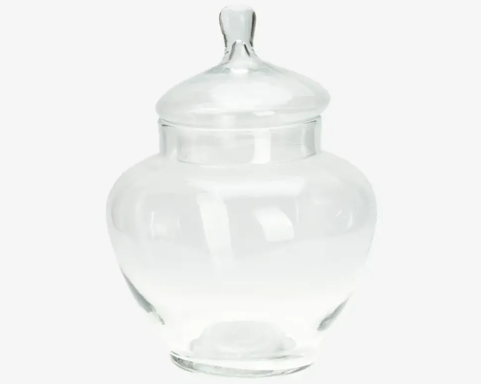 Opbevaringskrukke Med Låg Glas H.31,5 cm