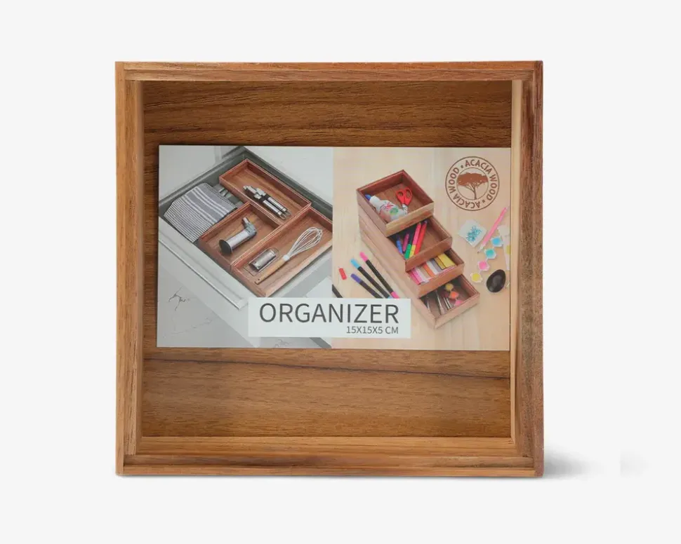 Organiserings bakke akacietræ 15x15 cm
