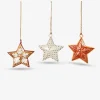 Ornament stjerne træ ass H.5 cm
