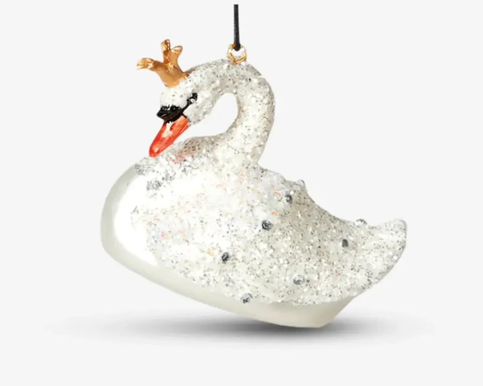 Ornament svane glas 10x6x8 cm