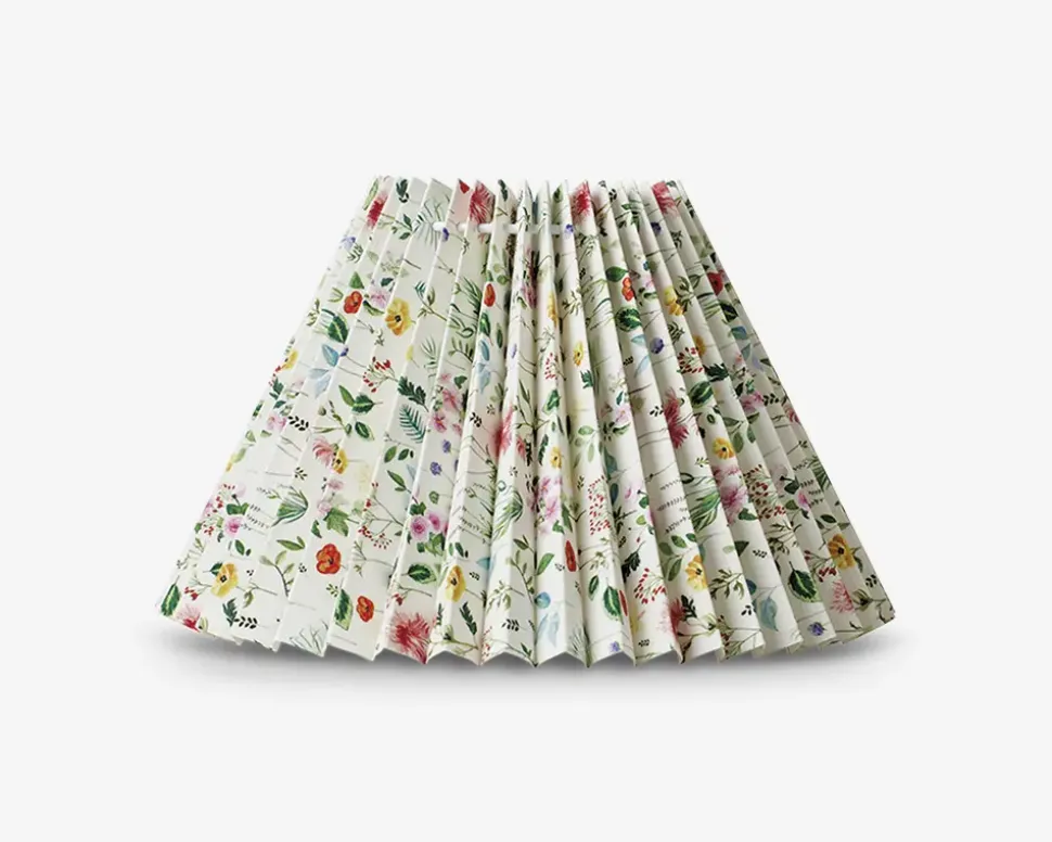 Plisséskærm Blomster Grøn 17 cm