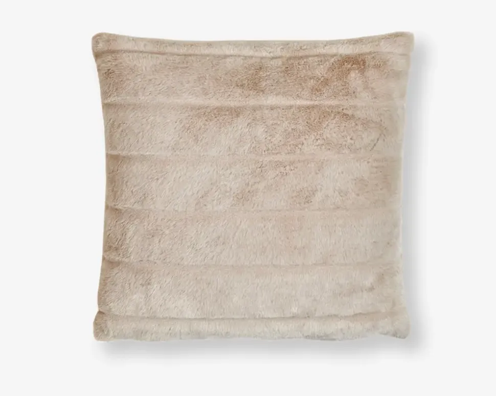 Pude m/pels beige 50x50 cm