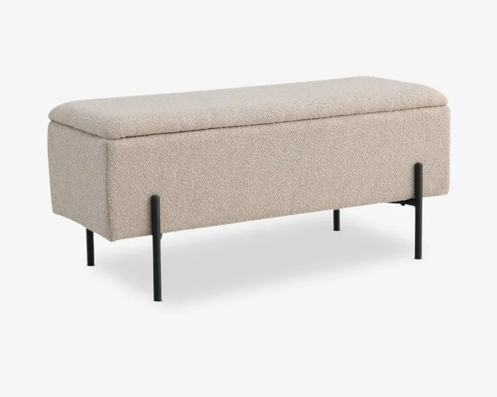 Puf/bænk med opbevaring beige