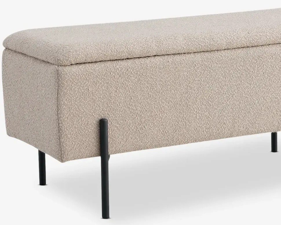 Puf/bænk med opbevaring beige