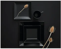 Quadro Tallerken Flad 18x18 cm Sort