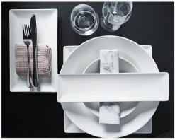 Quadro Tallerken Rektangulær 25x15 cm Hvid