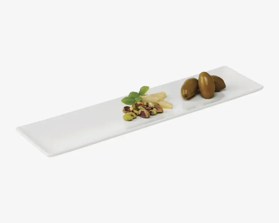 Quadro Tallerken Rektangulær 30x8 cm Hvid