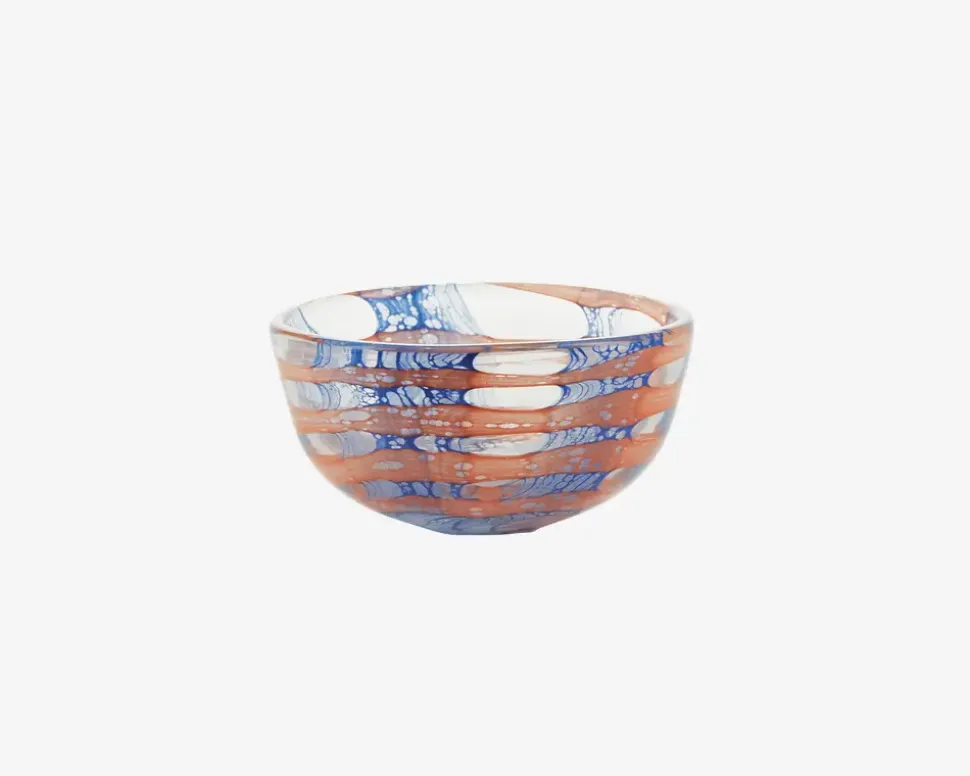 Skål Mønster Blå/Orange Ø.12 cm