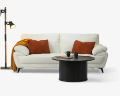 Sofa 3 Pers. Hvid Kunstlæder/PU