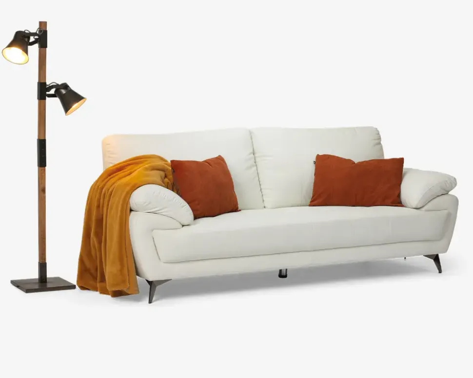 Sofa 3 Pers. Hvid Kunstlæder/PU