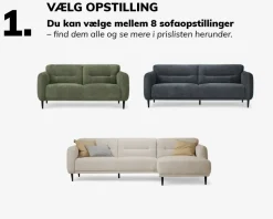 Sofa Halifax Chaiselong Venstrevendt Stofgr. 1